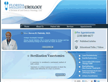 Tablet Screenshot of floridaspecialistsinurology.com